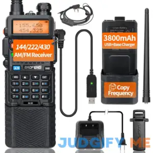 BAOFENG Ham Radio Long Range (Upgraded of UV-5R) M-5R 3800mAh Rechargeable 5RX Handheld Walkie Talkies for Adults