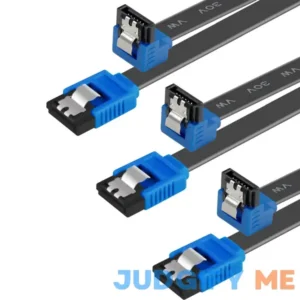 BENFEI SATA Cable III 3 Pack SATA Cable III 6Gbps 90 Degree Right Angle with Locking Latch 18 Inch for SATA HDD