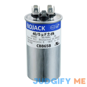 BOJACK 40+5uF 40/5MFD ±6% 370V CBB65 Dual Run Circular Start Capacitor for AC Motor Run or Fan Start or Condenser Straight