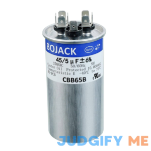 BOJACK 45+5uF 45/5MFD ±6% 370V CBB65 Dual Run Circular Start Capacitor for AC Motor Run or Fan Start or Condenser Straight