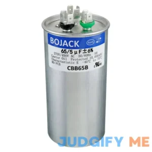 BOJACK 65+5uF 65/5MFD ±6% 370V/440V CBB65 Dual run circular start capacitor for AC motor run or fan start or condenser straight cool or heat pump