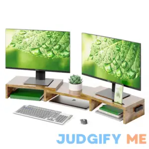 BONTEC Dual Monitor Stand Riser with Smartphone Holder