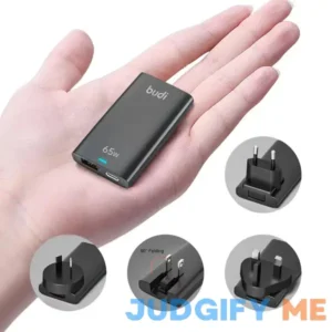 BUDI 65W PD3.0 USB C GaN Foldable Plug Adapter USB Ultra-Thin Portable Wall-Mounted Travel Power Fast Charger