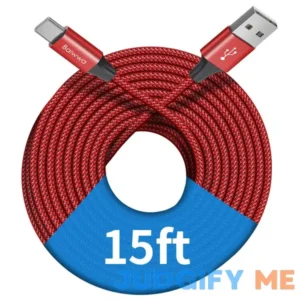 Baiwwa Extra Long USB C Cable Premium Nylon Braided USB A to Type C Cable Charger Cord Compatible with Samsung Galaxy Note Tab