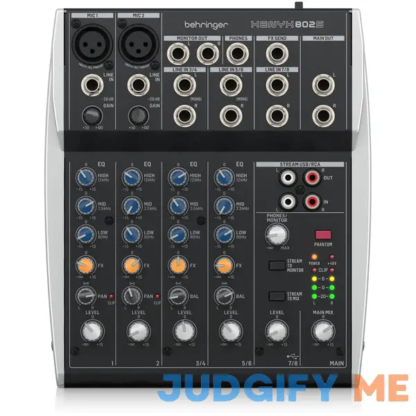 Behringer XENYX 802S 8-Channel Analog Mixer with USB Streaming Behringer XENYX 802S 8-Channel Analog Mixer with USB Streaming