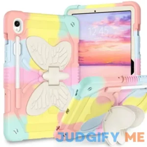 Bentoben Samsung Galaxy Tab S9/ S9 FE Case 11-inch 2-Layer Heavy Duty Silicone Pc Butterfly Kickstand with Pen Holder Shockproof Protective