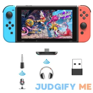 Bluetooth Adapter for Nintendo Switch/Lite BT 5.0 Wireless Audio Transmitter with Low Latency USB C to A Converter for Bluetooth Headphone Speakers