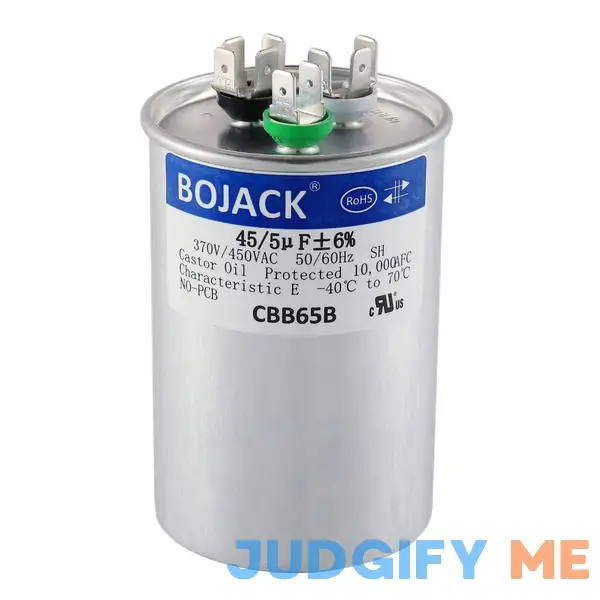 Bojack 45+5 uF 45/5 Mfd 6% 370V/440Vac Cbb65 Dual Run Circular Start Capacitor Bojack 45+5 uF 45/5 Mfd 6% 370V/440Vac Cbb65 Dual Run Circular Start Capacitor