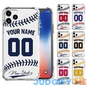 Bostepy Custom Baseball Team Name & Number Case for iPhone 15 14 13 12 11 Pro Max Mini Xr Xs X 7 8 Plus Se 6s 6