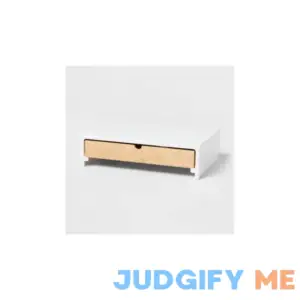 Brightroom White Monitor Stand with Drawer