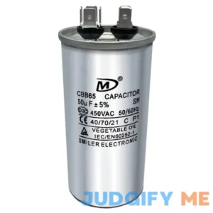 CBB65 50 uF 450 VAC 5% 50 MFD Round Run Start for HVAC and AC Motor