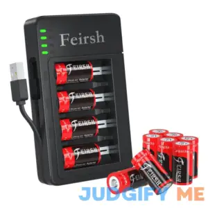 CR123A Rechargeable Batteries 8 Packs 3.7V Lithium Rechargeable Batteries with Charger for Arlo Wireless Security Cameras VMC3030 VMK3200 VMS3330