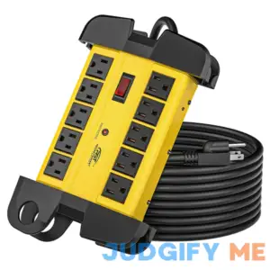 CRST 10-Outlets Heavy Duty Power Strip Metal Surge Protector with 15 Amps