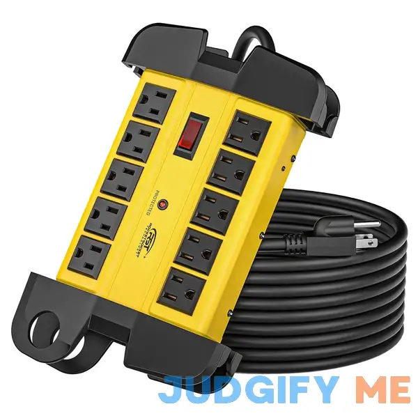 CRST 10-Outlets Heavy Duty Power Strip Metal Surge Protector with 15 Amps CRST 10-Outlets Heavy Duty Power Strip Metal Surge Protector with 15 Amps