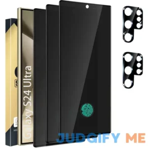 CWQZGUF [3+2 Pack Galaxy S24 Ultra Privacy Screen Protector - 3 Pack Privacy Film + 2 Pack Camera Lens Tempered Glass