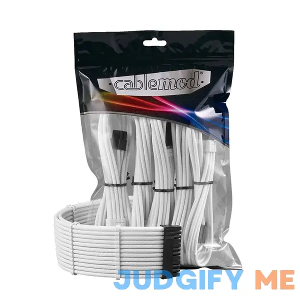 CableMod Pro ModMesh Sleeved 12VHPWR StealthSense Cable Extension Kit (White CableMod Pro ModMesh Sleeved 12VHPWR StealthSense Cable Extension Kit (White