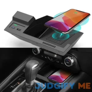 CarQiWireless Wireless Car Charger for Mazda Cx5 2017-2024 2023 Accessories Wireless Phone Charging Pad for Cx-5 2018 2019 2020 2021 2022