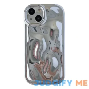 Caseative for iPhone 13 Pro Case Water Ripple Wave Meteorite Bubble Pattern Chrome Plating Soft Compatible with iPhone Case