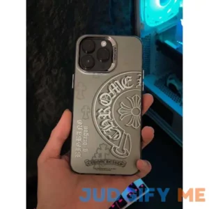 Chrome Hearts Style Gothic Cross Leather iPhone Case | Grunge Halloween Goth Phone Cover