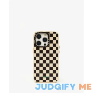 Clare V. Leather Iphone Case Black & Cream Checker