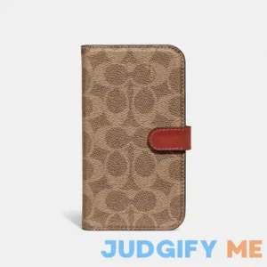 Coach Iphone 14 Pro Folio In Signature Canvas