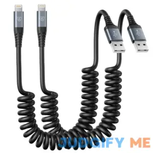 Coiled Lightning Cable iPhone Charger Cable 3FT for Car