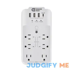 Commercial Electric 6-Outlet Smart Surge Protector with 4 USB Ports LA-12A