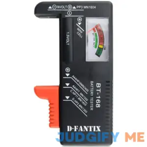 D-fantix Battery Tester Universal Battery Checker Small Battery Testers for AAA AA C D 9V 1.5V Button Cell Household Batteries Model Bt-168