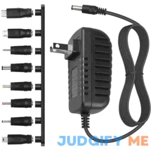 DC 5V 2A 2000mA Power Supply Cord Charger Multi Tips 10W AC Adapter with 8 Selectable Multiple Switching Connectors for TV Box LED Lights Strip