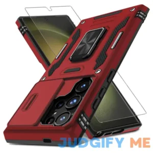 DEERLAMN for Samsung Galaxy S24 Ultra Case with Slide Camera Cover+Screen Protector (1 Pack)