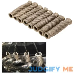 DEGEOBERLIN Titanium Spark Plug Wire Boots Thermal Protection Insulator Sleeve 2500 Degree Heat shield Cover Wrap 6 inch for Car Truck 8PCS