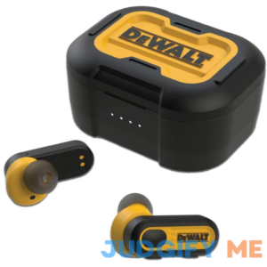 DEWALT True Wireless Bluetooth Earbuds — TWS Bluetooth Headphones — Wireless Earbuds with Type C Charging Case — Waterproof Wireless Earphones —