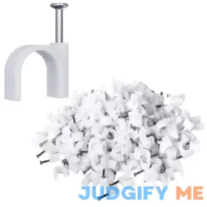 Darller 200 Pack Nail in Cable Clips Ethernet Cable Nails Tacks Clips 7mm for Cat6 Cable