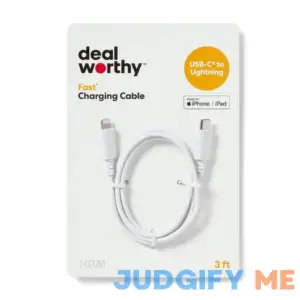 Dealworthy 3' Lightning to USB-C Charging Cable