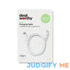 Dealworthy 3' USB-C to USB-C Charging Cable
