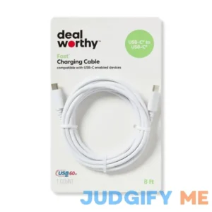 Dealworthy 8' USB-C to USB-C Charging Cable