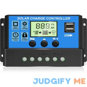 Depvko 30A Solar Charge Controller 12V/ 24V Solar Panel Regulator with Adjustable LCD Display Dual USB Port Timer Setting PWM Auto