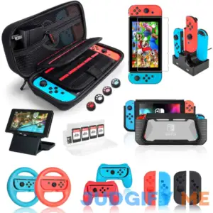 Deruitu Switch Accessories Bundle Compatible with Nintendo Switch Kit with Carrying Case