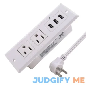 Desk Power Strip with USB Recessed Mounted Desktop Power Outlet 2 Outlets 3