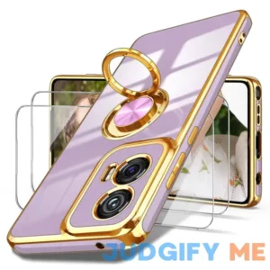 Dretal for Moto G Stylus 5G 2024 Case 2X Screen Protector 360° Rotatable Ring Holder Magnetic Kickstand