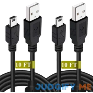 Drimoor 2 Pack 10ft PS3 Controller Charger Cable Magnetic Ring Mini USB Data Charging Cord for PS Move Playstation 3 Wireless Controller