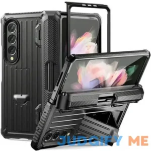 Dteck for Samsung Galaxy Z Fold 3 Case with Built in Hidden S Pen Holder to Avoid Pen Lost Full Hinge Protection Heavy Duty Protective Screen