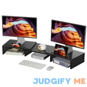 Dual Monitor Stand Riser with Adjustable Length for Laptops