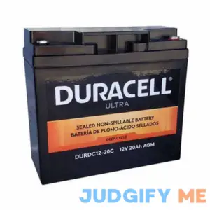 Duracell Ultra 12V 20AH High Rate AGM Sealed Lead Acid Battery Terminals