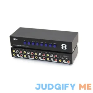 E-SDS 8-Way AV Switch RCA Switcher 8 in 1 Out Composite Video LR Audio Selector Box for DVD STB Game Consoles CV0235