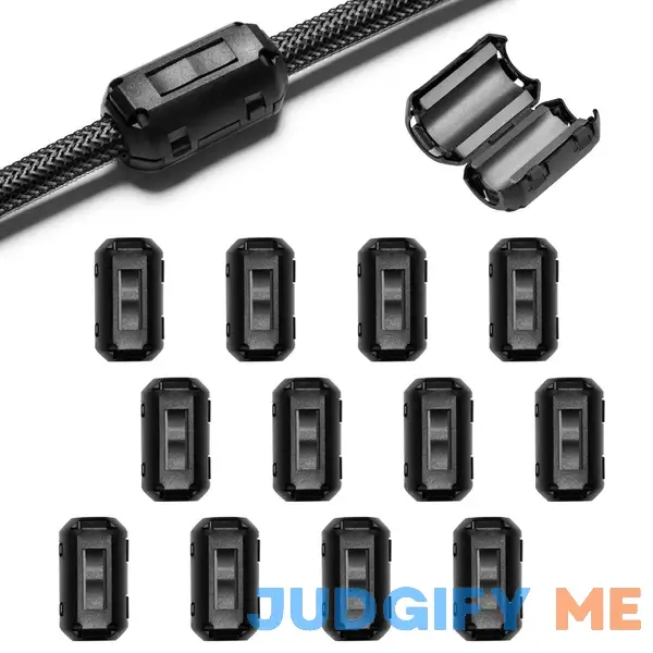 EMI RFI Noise Filter Cable Ring Roctee 12 Pcs Ferrite Choke Snap On Noise Suppressor Cable Clip Electronic Ferrites Core