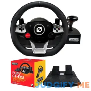 EVORETRO Steering Wheel for PC Racing Wheel Pedals Paddle & Stick Shifter
