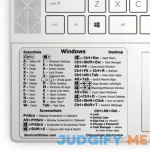 Easy PC Keys Reference Keyboard-Shortcut Vinyl Sticker for Any PC Laptop or Desktop 3 x 2.5 inches