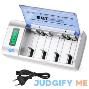 Ebl Smart Battery Charger for C D AA AAA 9V Ni-MH Ni-CD Rechargeable Batteries with Discharge Function & LCD Display