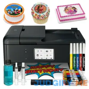 Edible Cake Topper Wireless Printer with Sugar Frosting Sheets Edible Markers Edible Ink Cartridges Plus Cleaning Kit